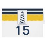 navy stripes,lighthouse, nautical  table number karten