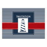 navy stripes,lighthouse, nautical wedding invites einladungen