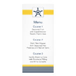 navy stripes, rudder, nautical menu cards werbeflyer