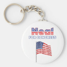 Neal für Kongress-patriotische amerikanische Flagg Schlüsselbänder