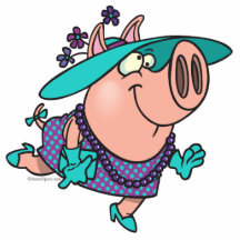nehmen Sie in einem niedlichen piggy Cartoon Hutda Photostatue