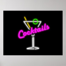 Neoncocktailzeichen Poster