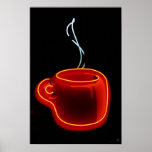 Neonkaffeetasse-Druck Poster