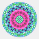 NeonKaleidoskop-Entwurf Runder Aufkleber