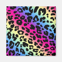 Neonregenbogen-Leopard-Muster-Druck Magnets