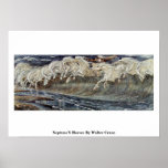 Neptun Pferde durch Walter-Kran Poster