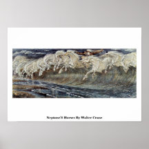Neptun Pferde durch Walter-Kran Poster