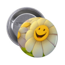 Nettes Blumen-Lächeln Anstecknadel