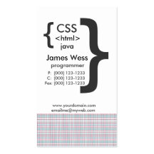 Netz-Programmierer Java-HTML CSS Visitenkartenvorlagen