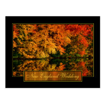Neu-England Herbst-Hochzeits-Einladung Postkarte