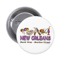 Neu-Orleans-Spaß Anstecknadelbutton