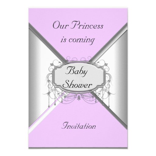 NEUE Baby-Duschen-Party-Rosa-Silber-Einladung