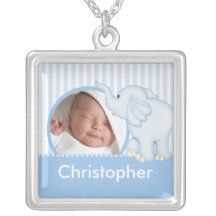 Neue Baby-Foto-Halsketten-niedlicher Jungen-Blau-E