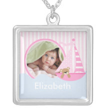 Neue Baby-Foto-Halsketten-niedliches Mädchen-Rosa-