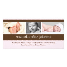 Neue Baby-Foto-Mitteilungs-Karte Foto Karten Vorlage