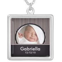 Neue Baby-Halsketten-Foto-Schwarz-Rosa-Schwarz-Str