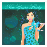 Neue Jahre Party-Verein-Flyer-aquamarin/Aqua Einladungen