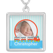 Neuer Baby-Foto-Halsketten-niedlicher Jungen-roter