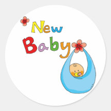 Neues Baby (boy) Runde Sticker