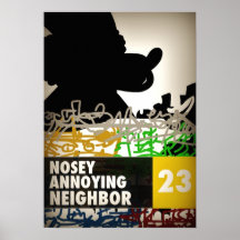 Neugieriger ärgerlicher Nachbardruck Posterdrucke