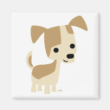 Neugieriger kleiner HundeCartoonmagnet