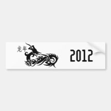 Neujahrsfest-Drache 2012 Autoaufkleber