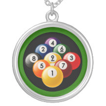 NEUN BALL-BILLARD-GESTELL-HALSKETTE