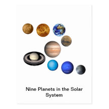Neun Planeten im Sonnensystem Postkarte