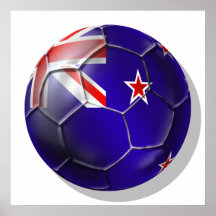 Neuseeland aller Weißkiwi-Flagge Ball Plakatdruck
