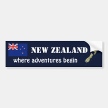 Neuseeland-Flagge + Karten-Autoaufkleber
