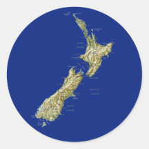 Neuseeland-Karten-Aufkleber