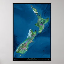 Neuseeland-Satellitenplakat