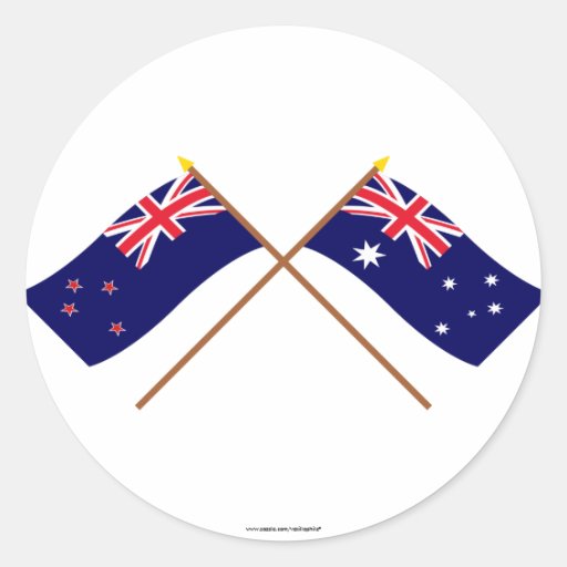 Neuseeland und Australien gekreuzte Flaggen Sticker