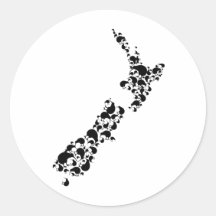 NEUSEELAND - voll der Kiwis - Schwarzes Runde Aufkleber