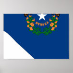 Nevada-Flaggen-Karte Poster