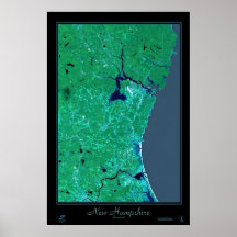 New Hampshire-Seeküstesatellitenplakat