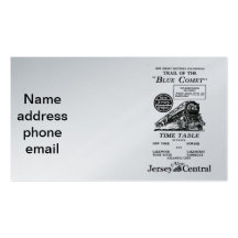 New Jersey Central Blue Comet Train Business Cards