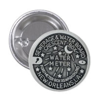 New- OrleansWasserzähler-Knopf Anstecknadelbuttons