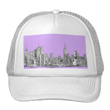 New York City im lila Rosa Truckercap