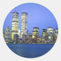 New York City nachts Runde Aufkleber