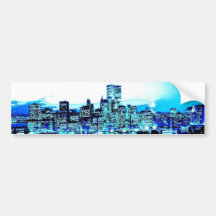 New- York Citywolkenkratzer nachts Auto Sticker