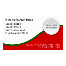 New York J und p-Pizza - NEU Visitenkarten Vorlage