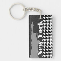 New York, Statue of Libety Houndstooth Acrylic Keychain