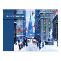 New York, Winter.Customizable Weihnachtspostkarte