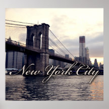 New- YorkBrooklyn-Brücken-Sonnenuntergang-Plakat