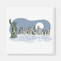 New- YorkSkyline durch Mondschein Magnets