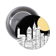 New Yorkskyline-Silhouette Anstecknadelbutton