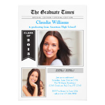Newspaper Photo Graduation Invitation