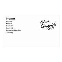 NEWT- GINGRICHautogramm 2012 Visitenkarte