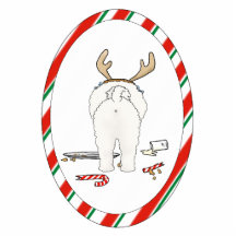 Nichts Hintern eine Bichon Weihnachtsverzierung Foto Skulptur